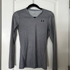 Under Armour Heather Gray V-Neck Top